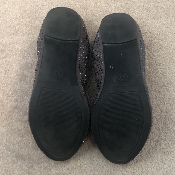 Size 10 Mossimo Dark Gray/Taupe Rhinestone Flats - Picture 3 of 4